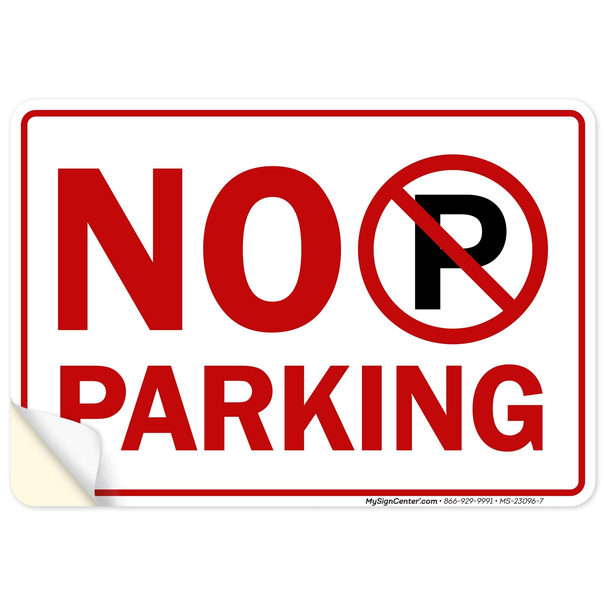 No Parking Graphic Sign, 10x7 Inches, 4 Mil Vinyl Decal Stickers Weather Resistant, Made in USA by My Sign Center