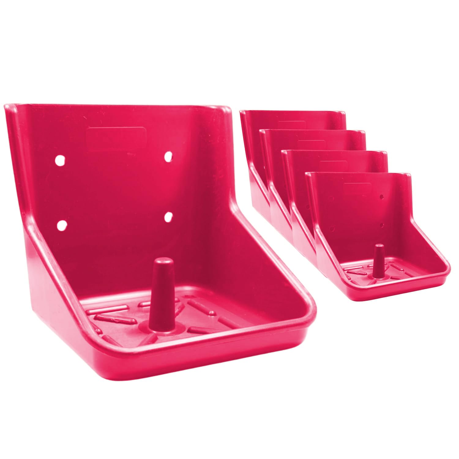 5er Pack Lecksteinhalter Pferd pink - für 10 kg Lecksteine ohne scharfe Kanten - stabiler Salzsteinhalter bruchsicher aus Kunststoff für Pferde, Rinder, Wild - für Hof & Stall