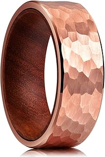 Hammered 8mm Silver Tungsten Ring Hammer Multi-Faceted Men Wedding Band Polished Domed Brushed Step Edge Comfort Fit