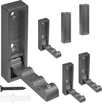 Luomorgo 6 Pcs Grey Folding Coat Hooks - Heavy Duty Zinc Alloy Wall Hooks for Coats, Scarves & Bags, Closet Hooks for Hanging for Entryway & Bathroom Organization