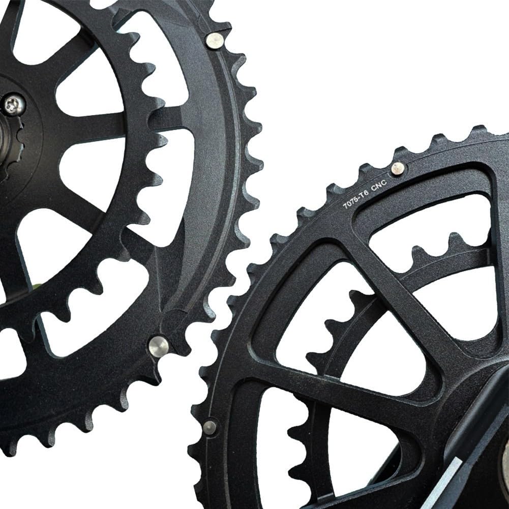 Pure Pédalier De Vélo 9/10/11 Vitesses 34T 50T En Alliage D'aluminium Double Plateau 165 Mm Pédalier Creux Intégré Installation Facile (pas De