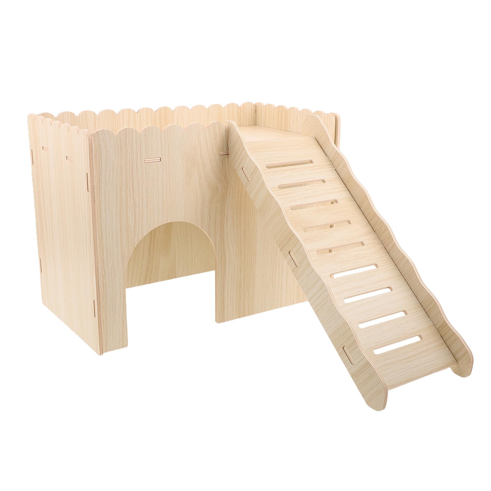 TOYANDONA Casa de Madera Desmontable para Cobayas y Hámsters Diseño Hueco y Estructura de Paja, Hábitat Cómodo y Seguro para Pequeños Roedores