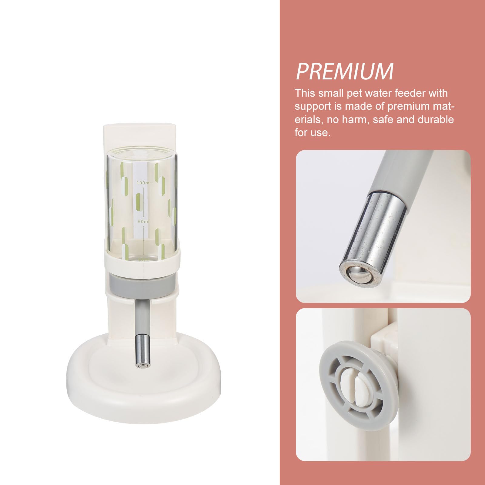 Garneck Hamster Trinkflasche mit Auslaufsicherer Wasserzufuhr und Transparentem Design aus Abs und Glas für Kleine Haustiere im Haushalt
