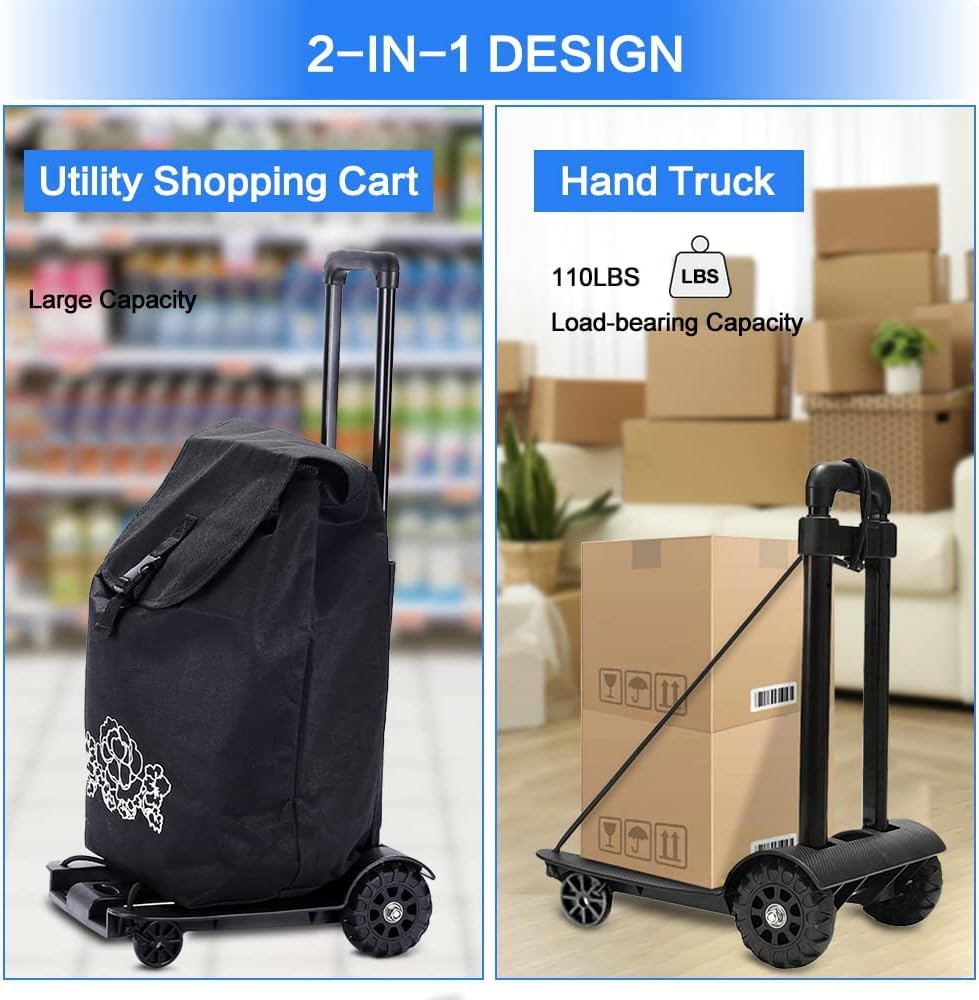 Carrello Della Spesa Pieghevole Rubberneck Con Frigo Portatile E Ruote 3x3 Per Scale - 44L - Foto 7