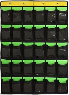 NIMES Hanging Organizer Classroom Pocket Chart for Cell Phones Calculator Holder with DIY Clear Card Pockets (30 Pockets)