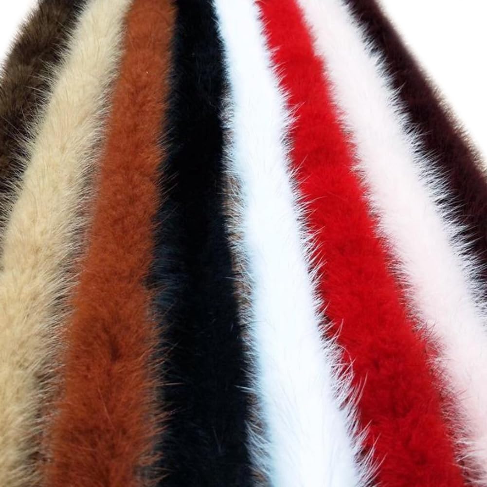 GNSN 1Yard Genuine Fur Mink Wool Edging Bias Trimmings Tape DIY Trims Plush Fluffy Sewing (Purple,Width 1 in/3 cm)