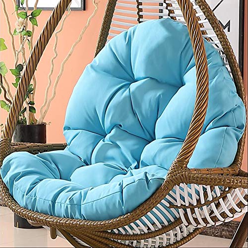 QJIAXING Swing Seat Cushion Polyester Thick Cotton Nest Waterproof Washable Hanging Egg Hammock Chair Cushions without Stand (Only Cushion),Blue