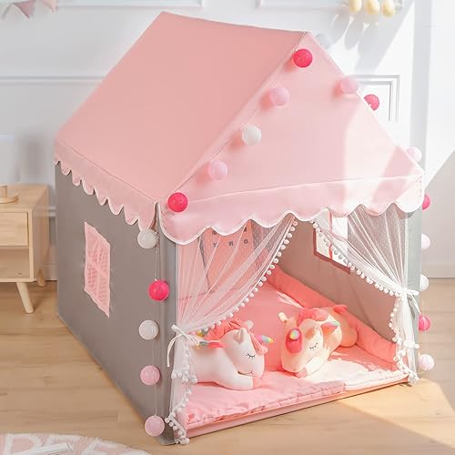 Miniatura 9 de Tienda de campaña de juegos para niños con alfombra, tienda de campaña para niños, tienda de campaña de castillo interior para niñas, tienda de