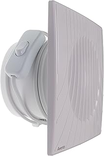 Vent Systems Electric Fan - Diameter 100 mm with Cable and Power Switch - for Indoor Use - Quiet Bathroom, Kitchen, Room Fan - 2 Speeds