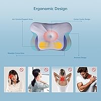 Vista 6 de Almohada cervical de espuma viscoelástica sin talco para cuello y hombro, almohada ergonómica transpirable en forma de mariposa para personas que