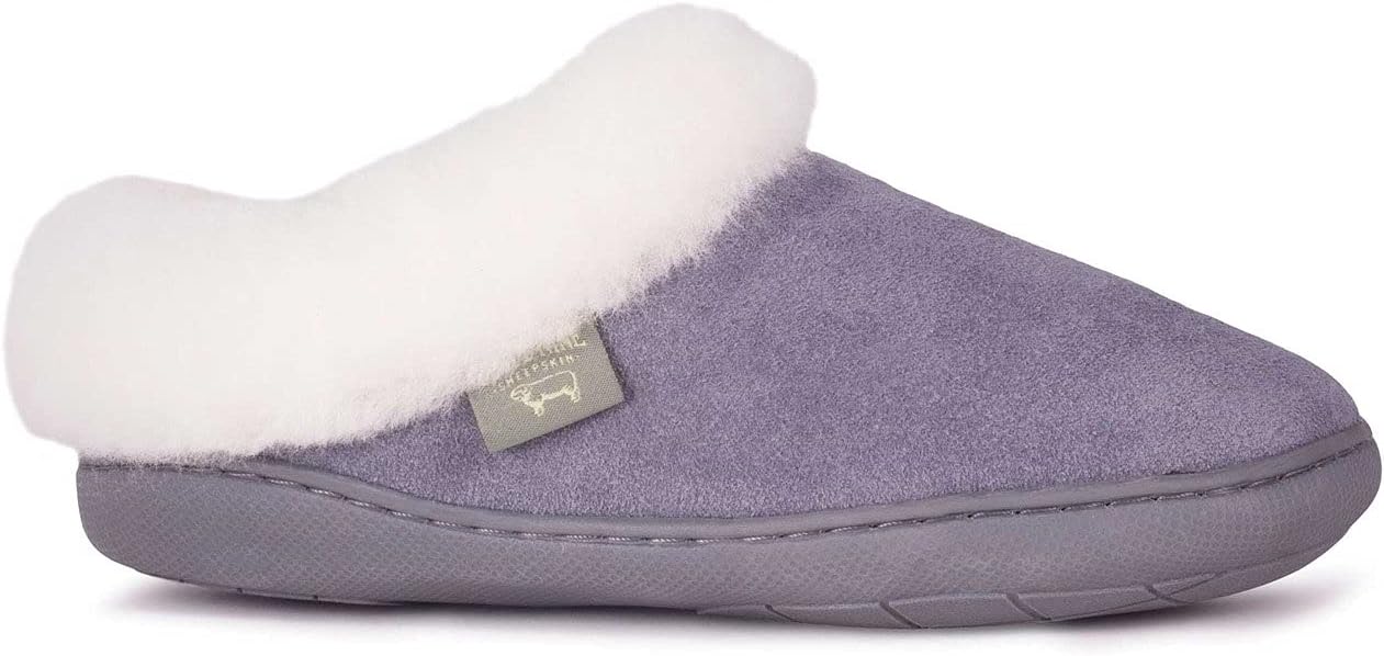 Cloud Nine Women’s Sunrise Sheepskin Scuff - Slip-On Sheepskin Slippers for Women with Durable Suede Upper and Rubber Sole