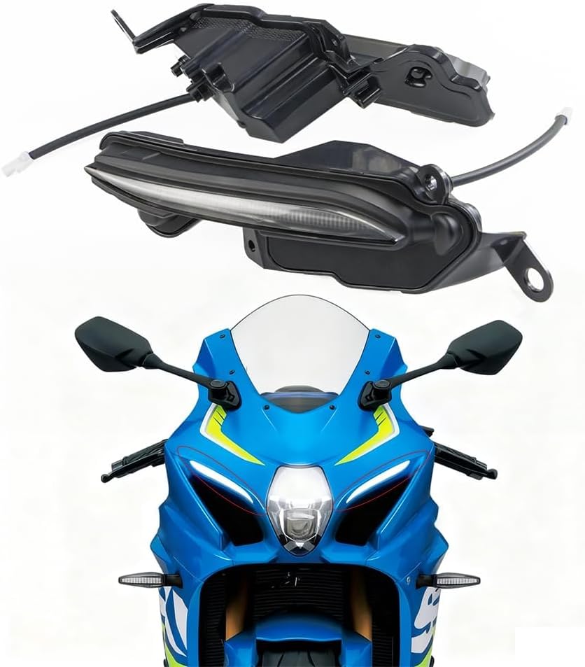 GSX-R1000 (K17/L7) Headlight with LED DRL for Suzuki 2017-2024, Front Headlamp Assembly, Black Housing & Clear Lens GSXR1000