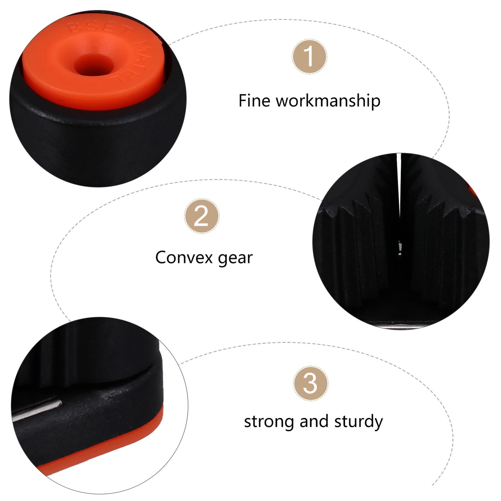 Taquet Coinceur en Nylon Noir Roulement à Billes Double Rangée, Conçu pour Cordes de 3-12 Mm, Résistance à l'usure Maximale pour Canoë, Kayak et Équipements Nautiques