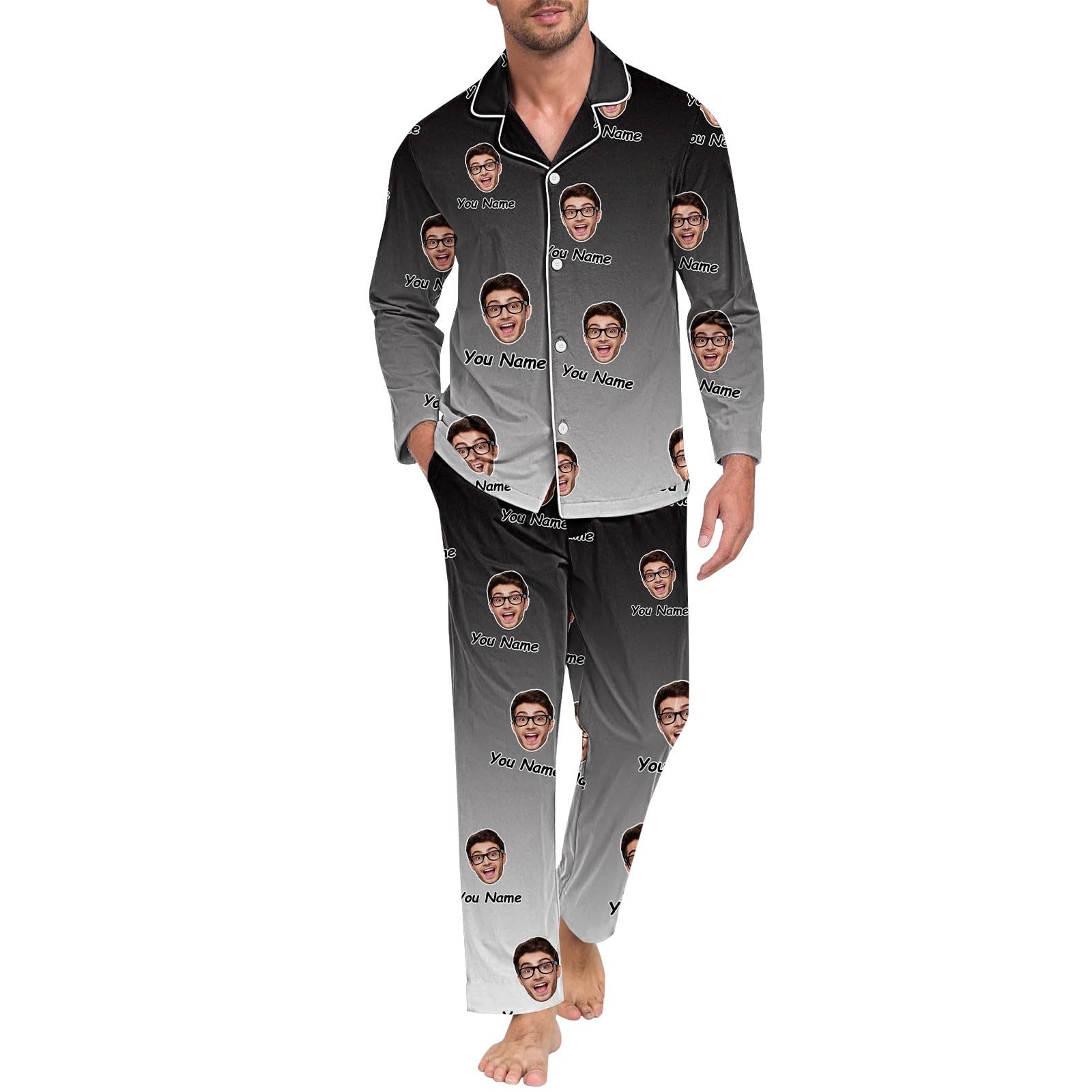 Generisch Pijama para hombre camuflaje pantalones divertidos para hombres mujeres parejas a juego unisex nombres personalizados pijama hombre