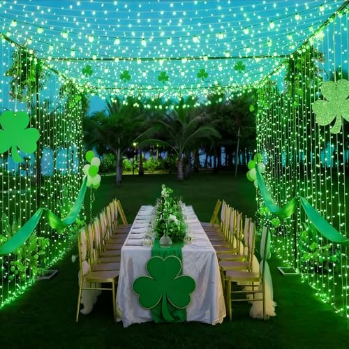 2 Pack 100 LED St Patricks Day Lights, 17.4Ft Battery Operated Mini String Lights with 8 Modes & Timer Waterproof Green Lights for Outdoor Indoor Party Home Garden Irish St Patricks Day Decorations by ZICZLI - Image 7