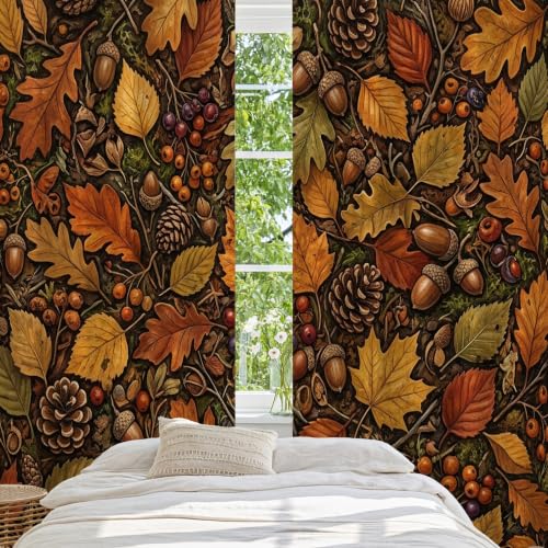 Rideaux occultants pour chambre ambiance chalet rustique marron - 5