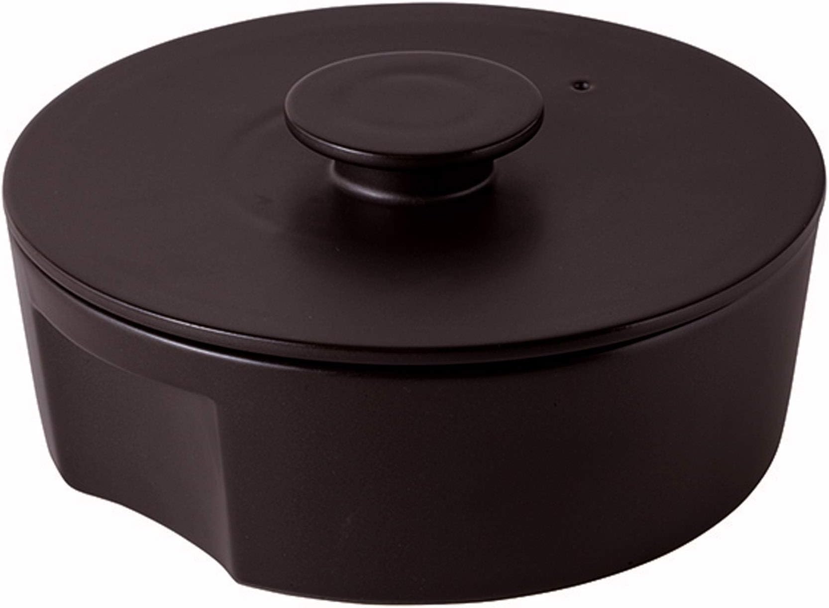 Japanese Donabe Clay Pot, Seto-mono, 1450ml, Modern Design, Black, Handcrafted in Japan