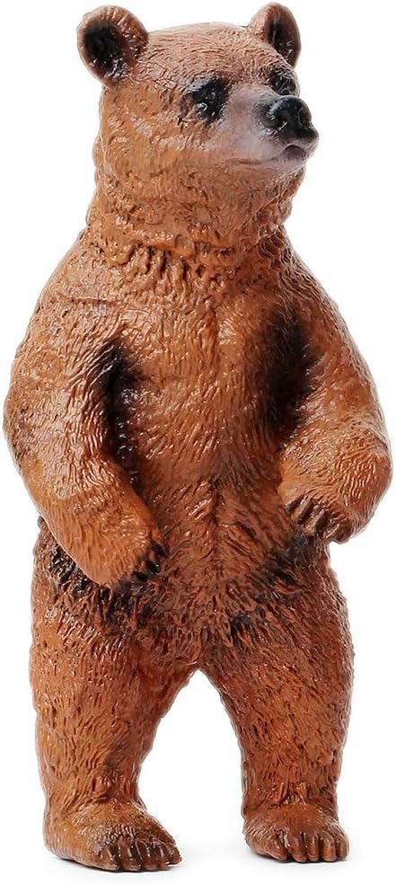 UANDME Grizzly Bear Toys Figurines Set, Plastic Forest Animal Bear Family Figures for Nature Science Learning, Realistic Woodland Creature Party Supplies Cake Toppers, Pack of 3 - Image 4