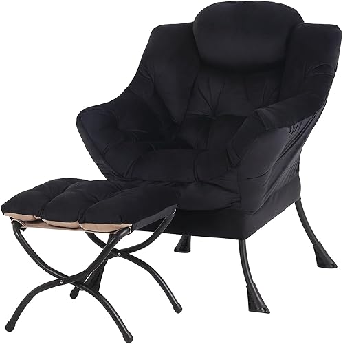 Miniatura 22 de Tiita - Sillón reclinable con otomana, grande, moderno, sofá de ocio, de lectura, con reposapiés, para dormitorio, sala de estar, dormitorios,