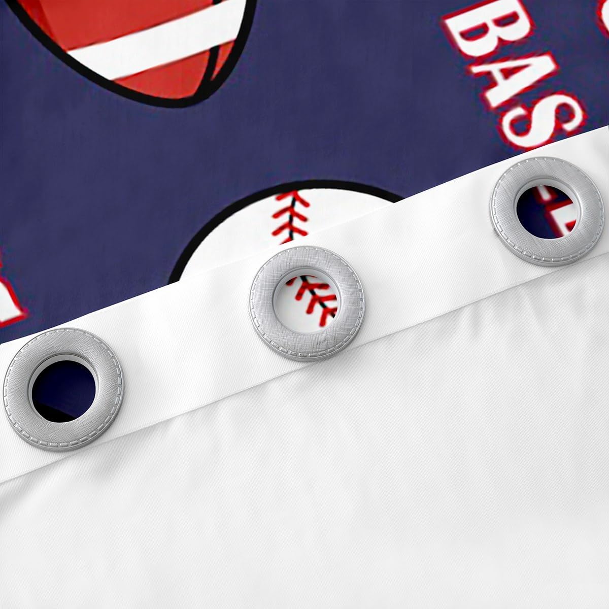 Football Basketball Window Curtains Teens Adult,Different Ball Prints Curtains for Bedroom,Sports Gaming Draperies for Living Room,Soccer Baseball Window Treatment Curtains Set of 2 Panels,52Wx63L