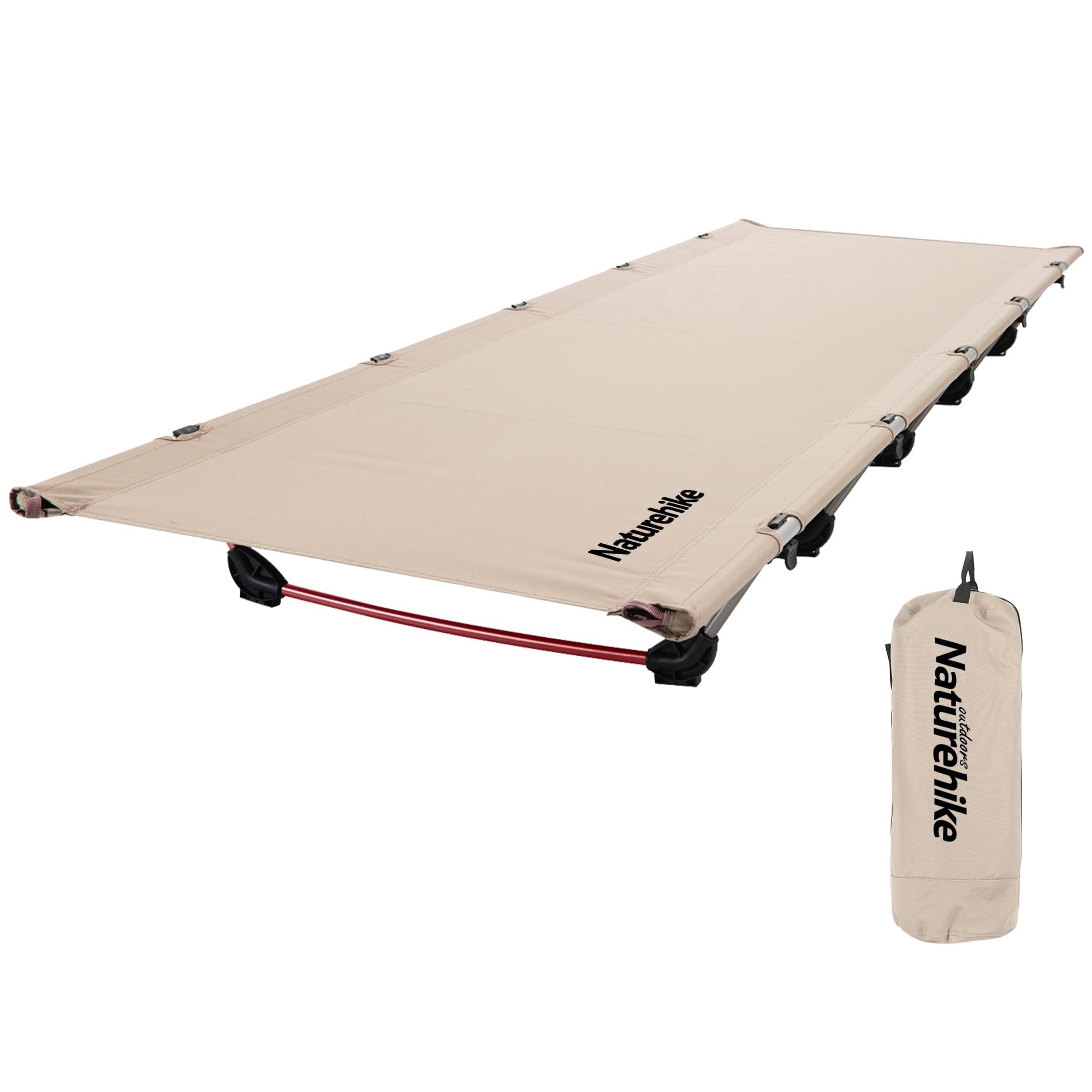 Naturehike Folding Camping Bed,Lightweight Portable Camping Beds for Adults Kids,Folding Guest Bed,Heavy Duty Sturdy Sleeping Cot Supports 330lbs for Outdoor,Travel,Office,Festival