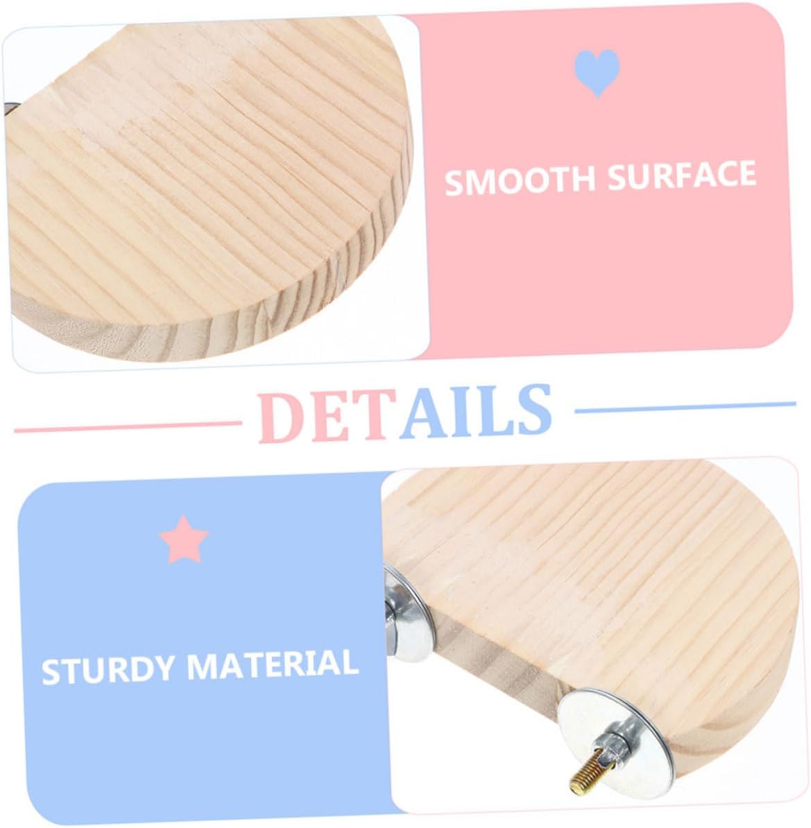 6pcs Wooden Hamster Jumping Platform Climbing Board Bite Resistant Animal Ledges for Chinchilla Gerbil Small Pets Easy to Install Pet Habitat Accessory