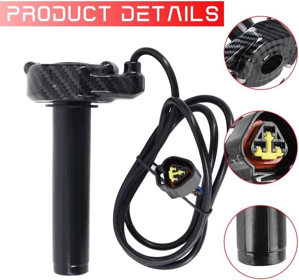 Carbon Fiber Throttle Grip Kit - Quick Twist Throttle Handle with Cable for Sur-Ron/Surron Light Bee/X/X160/X260 Electric Dirt Bike - Ergonomic Anti-Slip Design