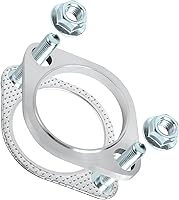 Vista 5 de Kit de conexión de brida de escape de PALOZO en acero inoxidable, 2 pernos de 3 pulgadas/76 mm de brida de escape y junta con pernos y tuercas