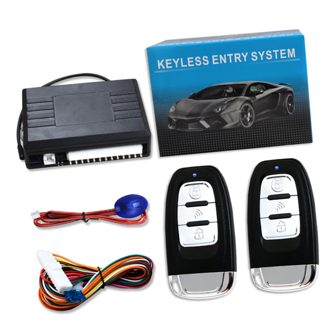 PartyKindom Kit De Cierre Centralizado para Puertas De Coche con Sistema De Entrada Sin Llave Luz Direccional y Botón De Apertura del Maletero para Uso Diario