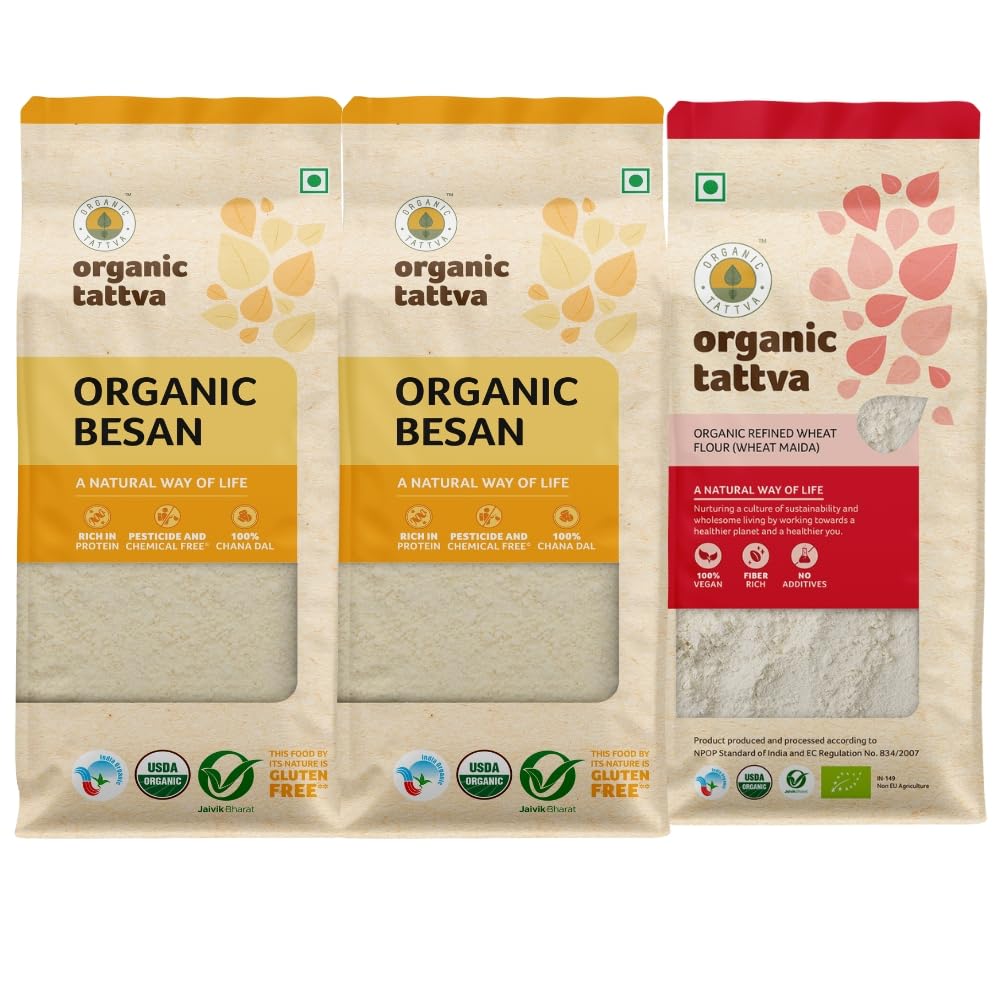 See full amazon price history chart for Organic Tattva, Organic Refined Wheat Flour (Wheat Maida) and Organic Besan/Gram Flour Combo, 1.5 Kg (1Kg Besan + 500gm Maida) Pack of 3 | High Protein | No Additives | Pesticide and Chemical Free Organic Tattva, Organic Refined Wheat Flour (Wheat Maida) and Organic Besan/Gram Flour Combo, 1.5 Kg (1Kg Besan + 500gm Maida) Pack of 3 | High Protein | No Additives | Pesticide and Chemical Free (B0CBVV6PCF) Amazon Price History, Amazon Price Tracker