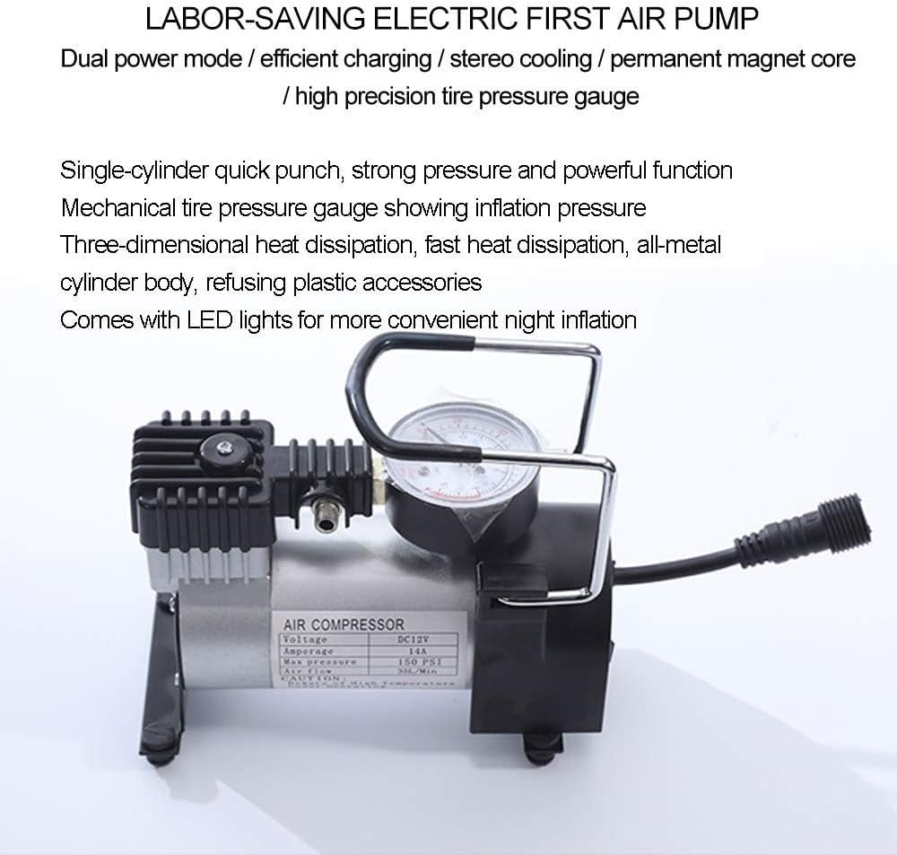 Kit cric Elettrico per Auto, cric Elettrico per Auto, cric Elettrico per Auto 12v CC, cric da Pavimento, Chiave elettrica 12v Coppia 480n.m, con Pompa dell'Aria