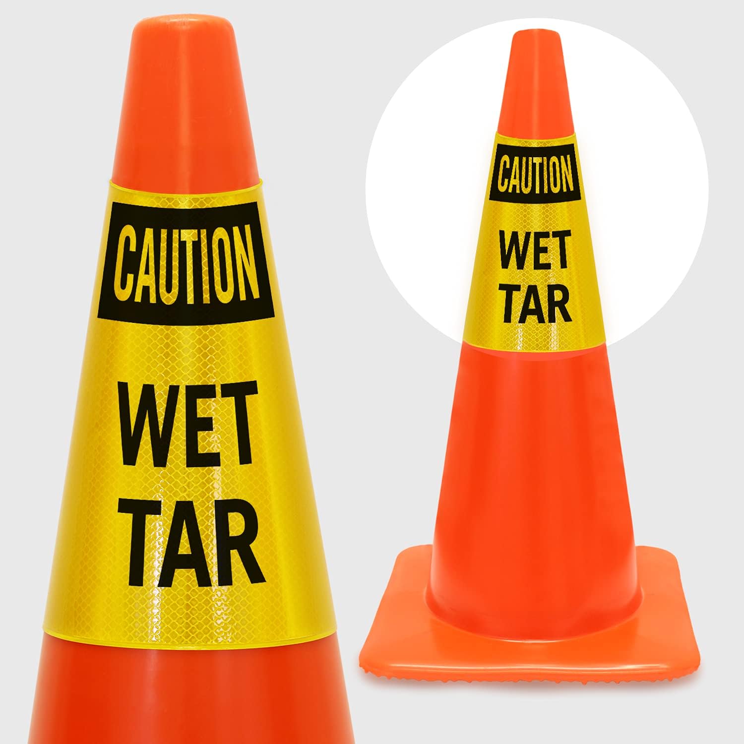 SmartSign "Wet Paint" Cone Message Sleeve " Bright Easy-to-Read, Vertical Shape| Reflective Vinyl