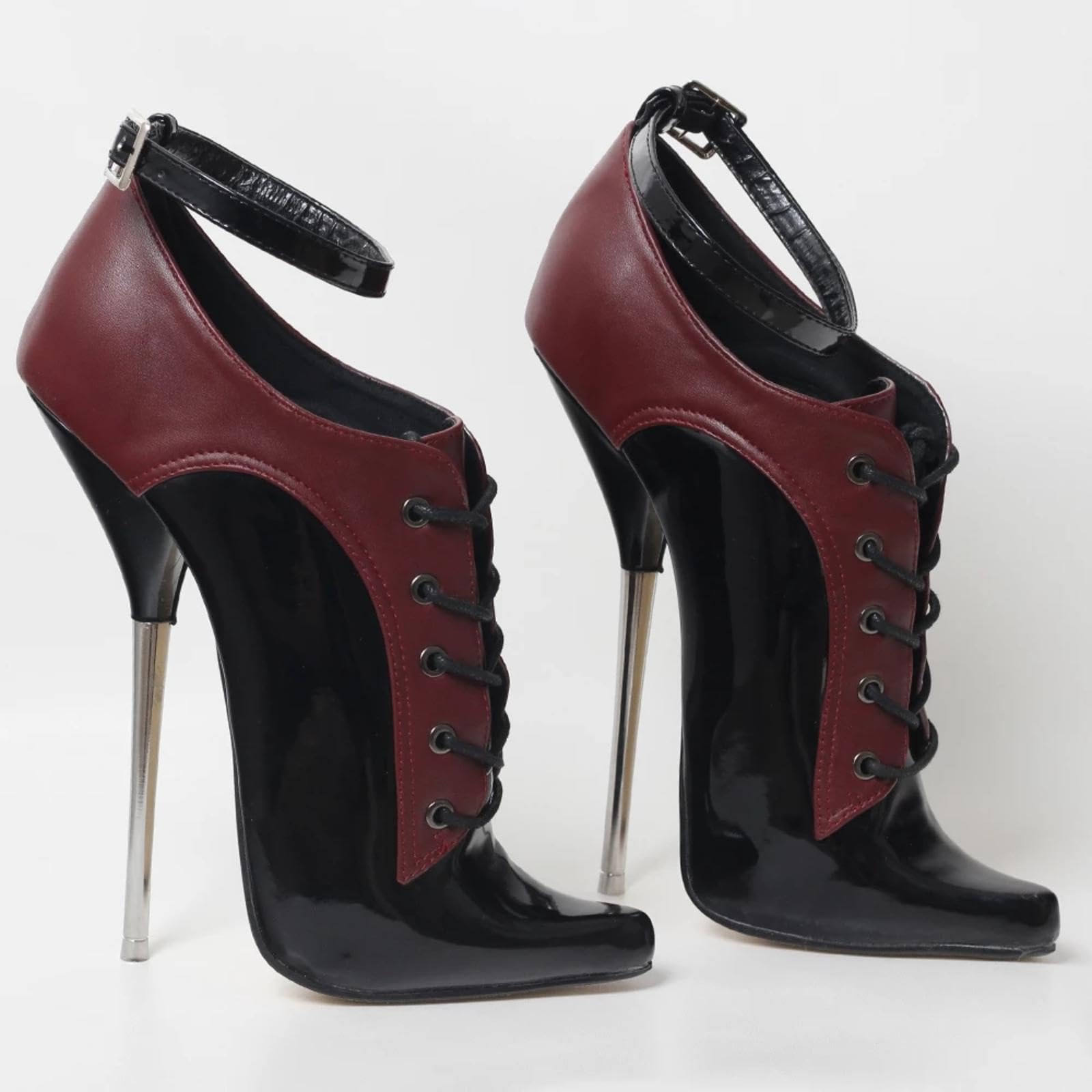 Tacchi Donna Tacchi Alti 18CM Scarpe da Ballo a Punta Tacco fine,Black-43