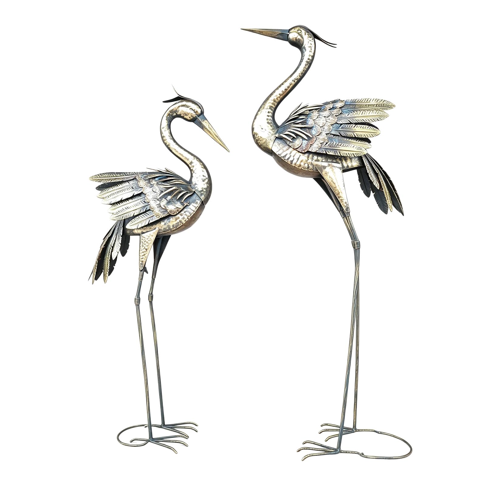 Limtula Metal Cranes Garden Statue Decors Bird Garden Sculpture & Statues Outdoor Decoration for Yard Patio Lawns Backyard Pool Yard Arts Sculpture