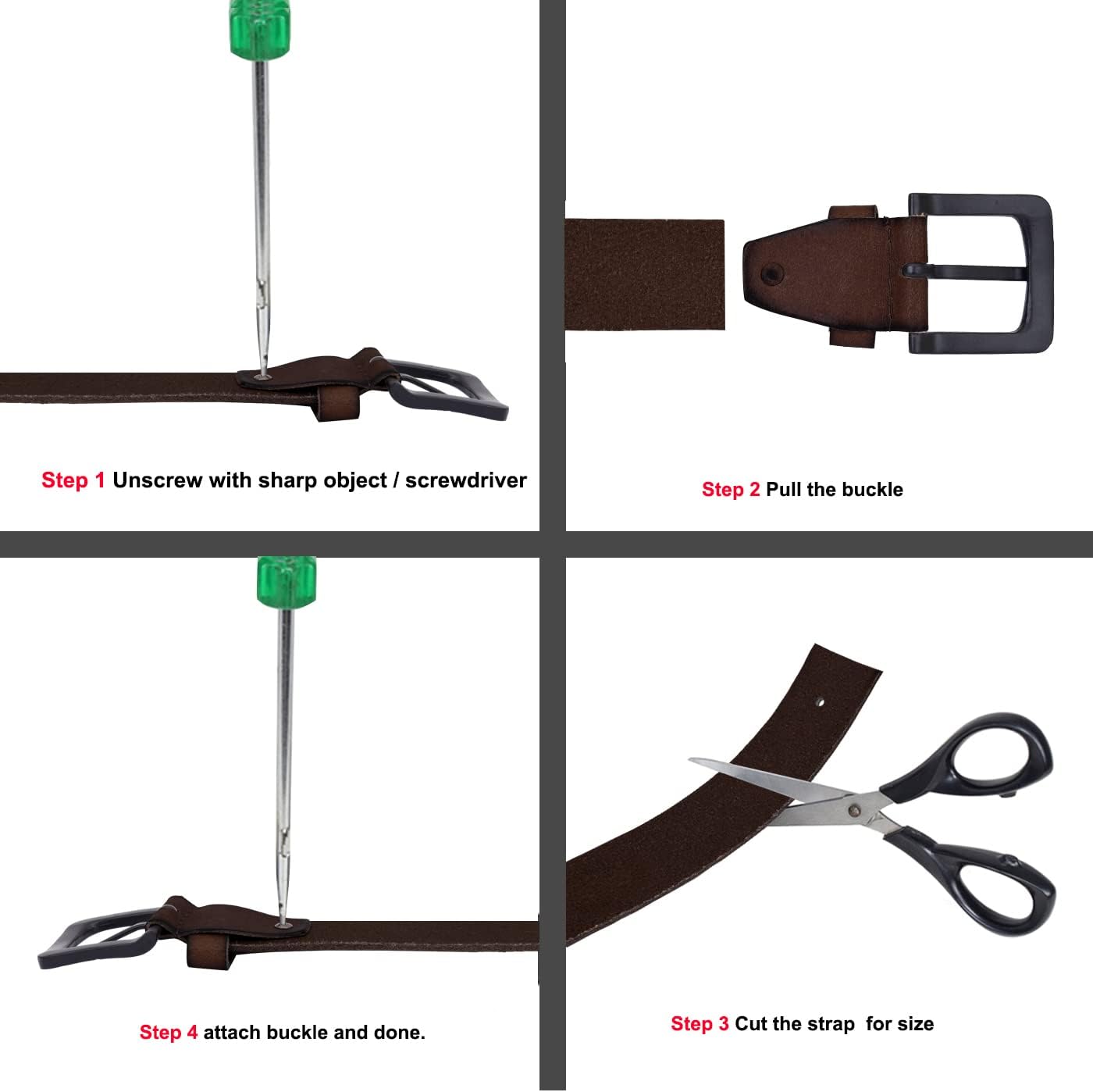 URBAN FOREST Ben Dark Brown Burnish Casual Leather Belt for Men, Dark Brown, Free Size