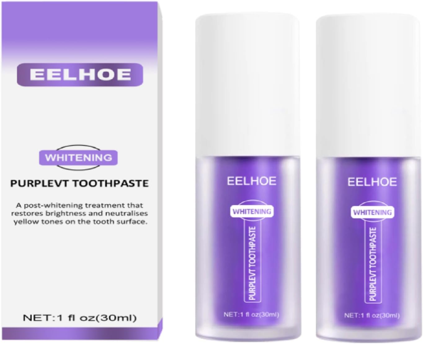 Amazon.com : 2Pcs Purple Toothpaste for Teeth whitening, Teeth ...
