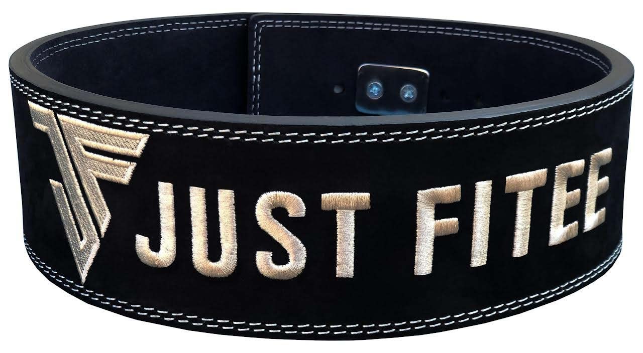 Just Fitee Weightlifting lever Belt Powerlifting Belts,gym belts,Strength Belts 4 Inch 10-13 mm for Men and Women with stainless steel Lever Buckles S-XXL (Black White - Image 2