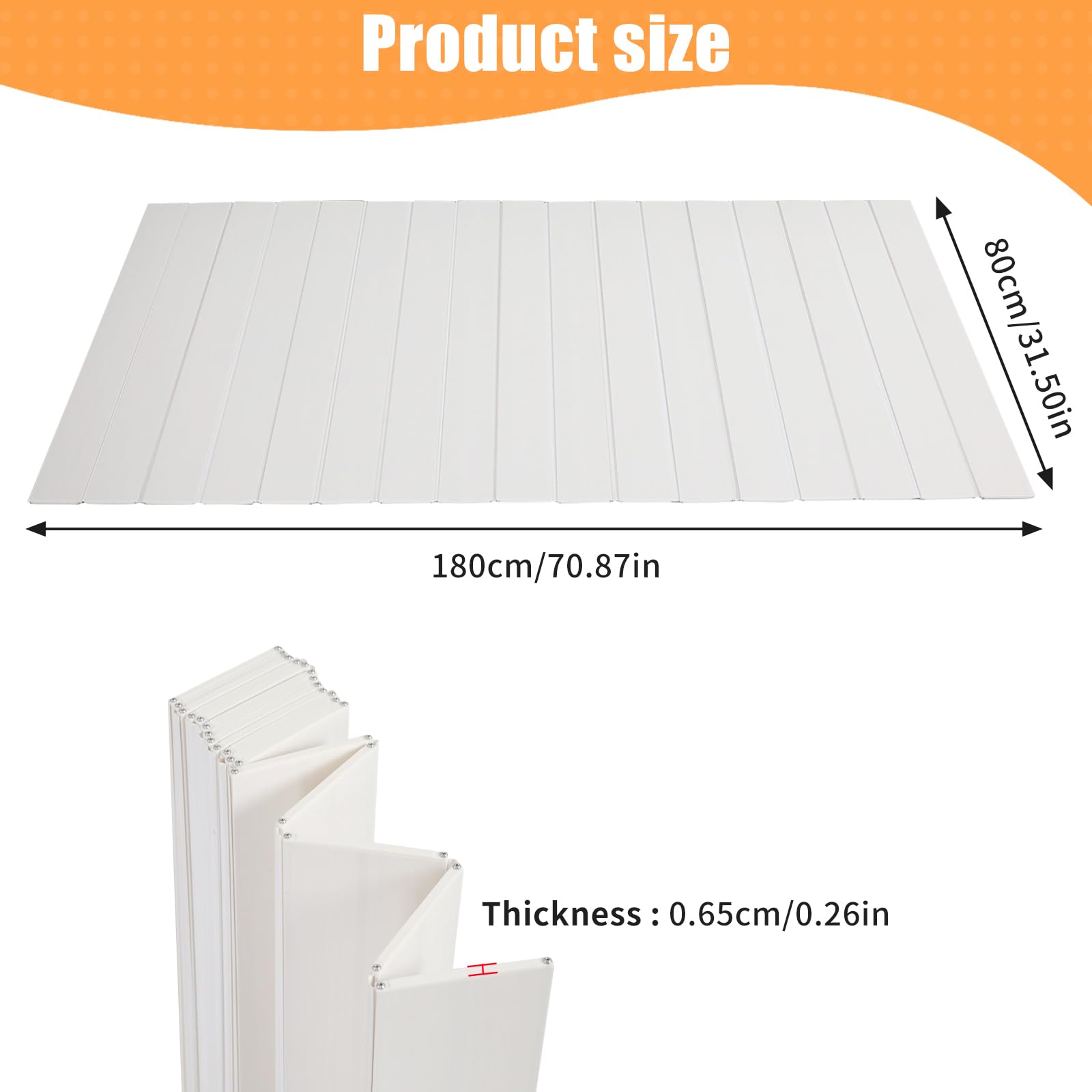 Badewannenabdeckung 180x80, Abdeckung Badewanne 80 cm Breit, Badewanne Abdeckung, Anti-Staub Faltbare PVC Platte Faltbarer Badewannenabdeckung für Badezimmer SPA (180 x 80 x 0.65cm)