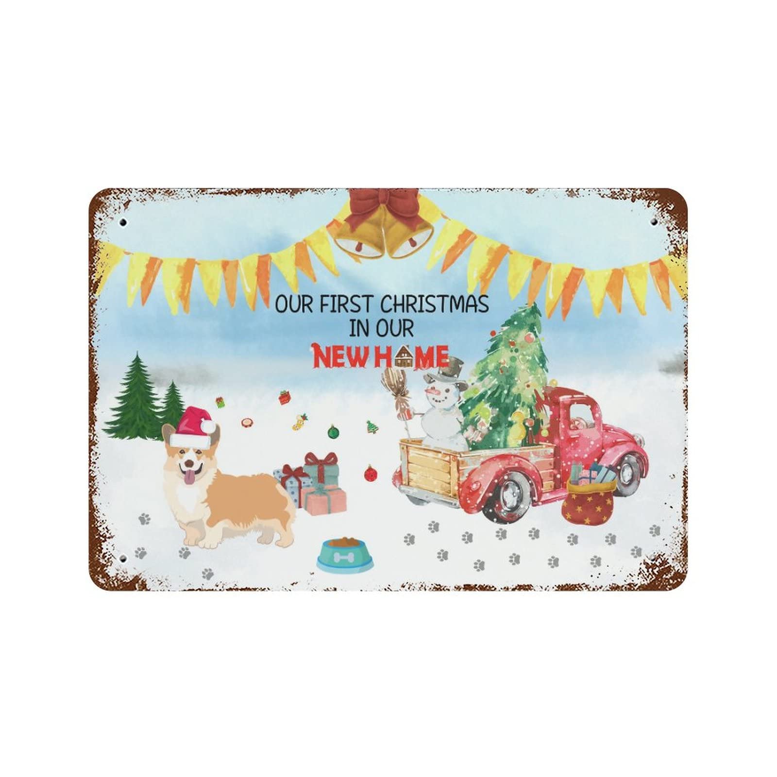 Panneau métal aluminium Noël idée cadeau pendaison de crémaillère et décoration pub