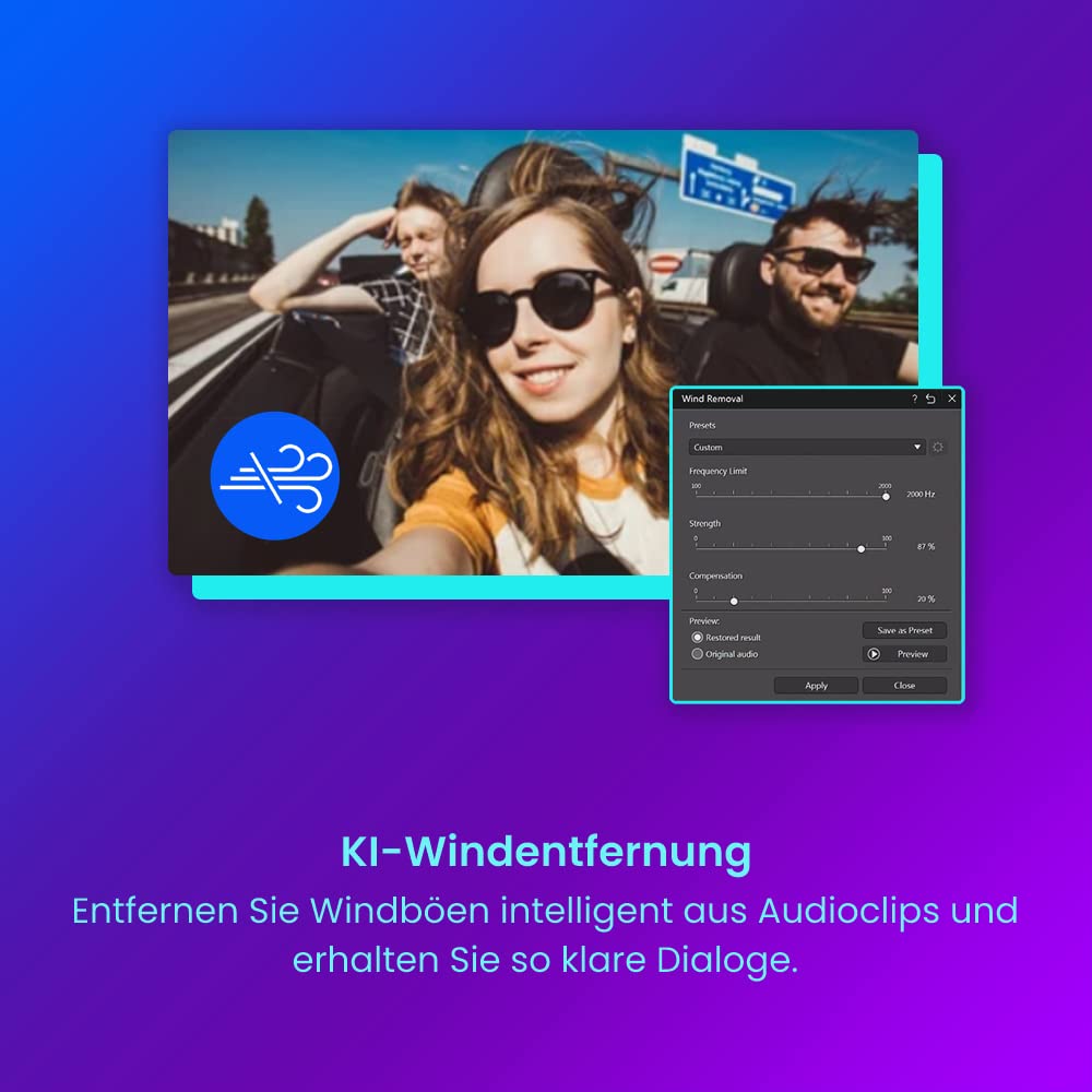 CyberLink PowerDirector 365 12 Monate Videobearbeitungsprogramm PC Greenscreen Effekte Screen Recorder Windows Box