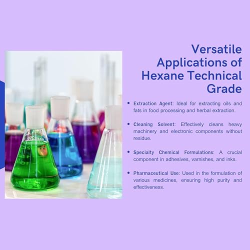 Miniatura 4 de Hexano  Grado técnico  lata de 1 cuarto de galón  32 onzas líquidas  Extracción, agente de limpieza, pegamentos, techos, cuero, producto químico de