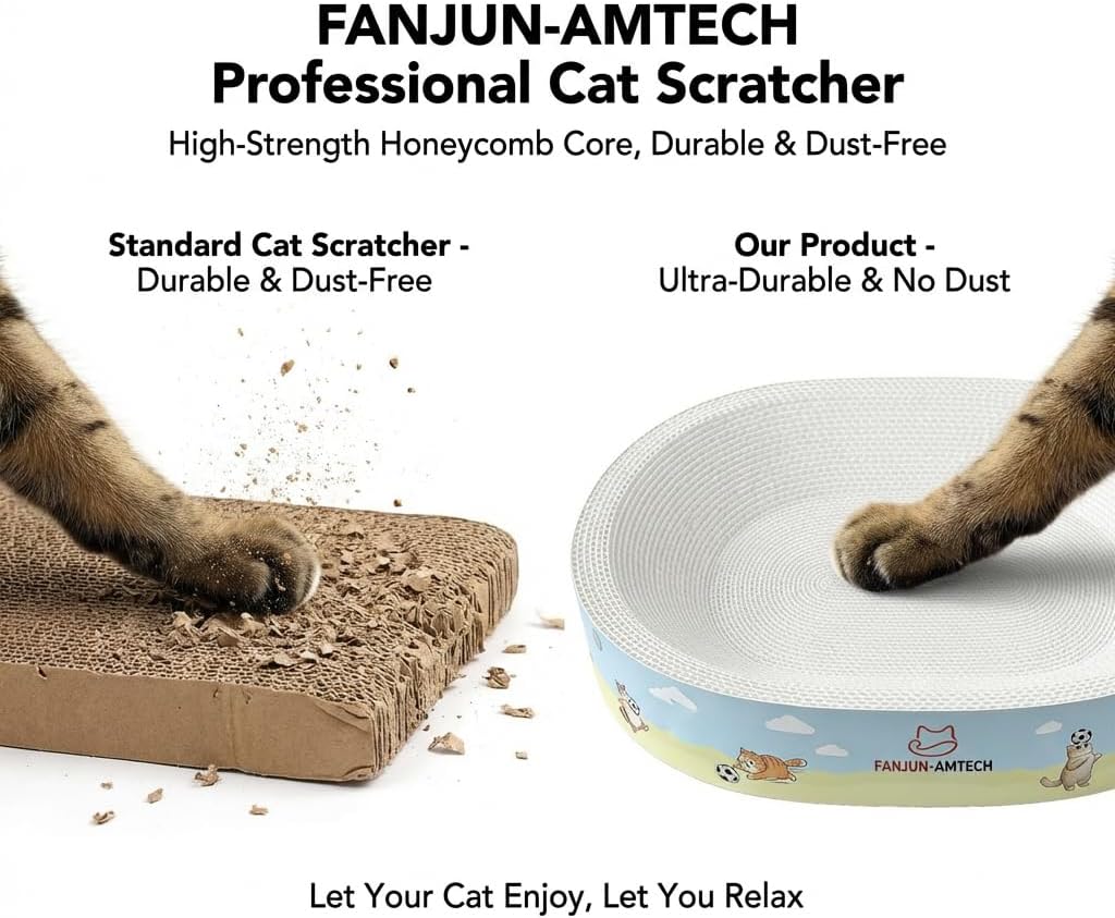 Soccer Cat Scratching Pad,No-Mess High-Density Plant Fiber Cat Scratcher Bowl, Stop Eating Debris, Reduce Cleaning, Durable Round Cat Scratch Bed, Odor-Free Recyclable cat Bed Scratcher
