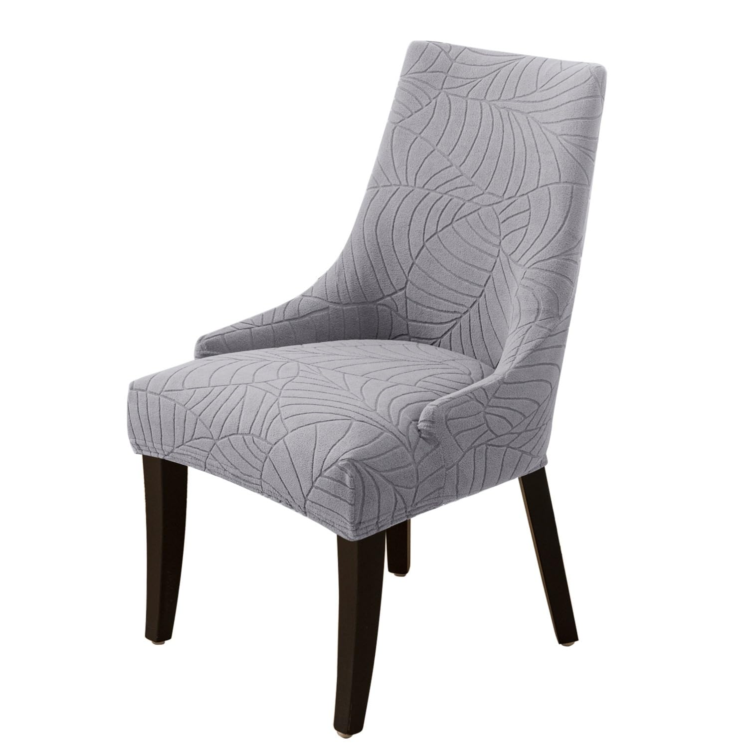 Stretch Wingback Chair Cover Slipcover, Washable Upholstered Armchair Covers Fits Arm Dining Chairs, Accent Chair Protector for Living Room, Banquet(B-Light Gray,6PCS)