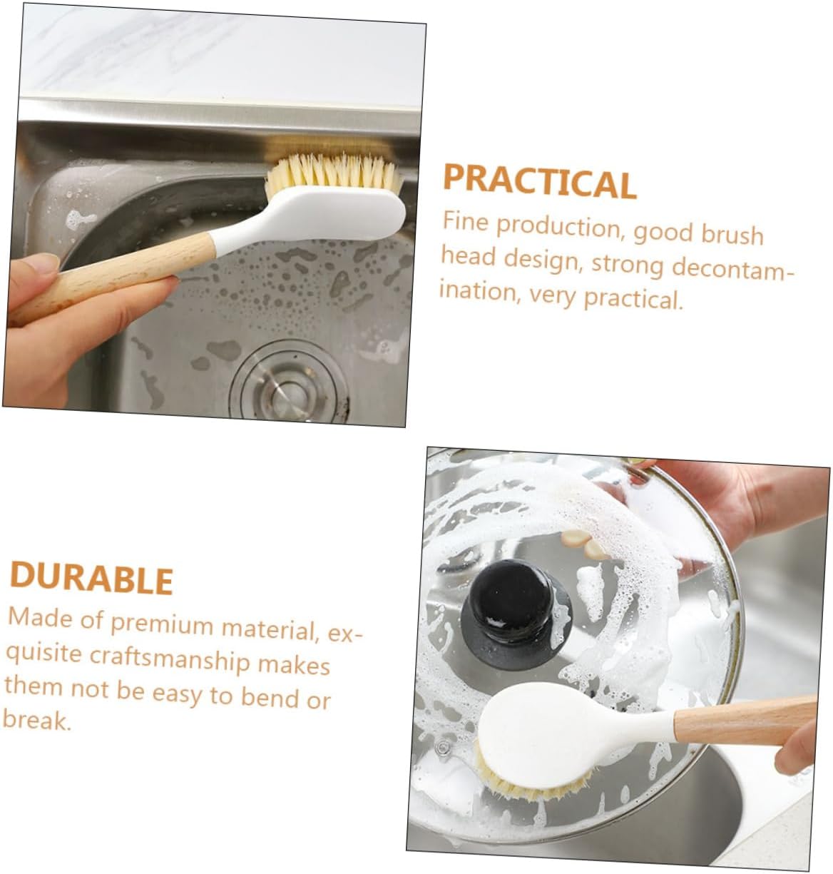 Kitchen Cleaning Brushes Brush Pot Pan Scrubber Durable Non-Slip Handle