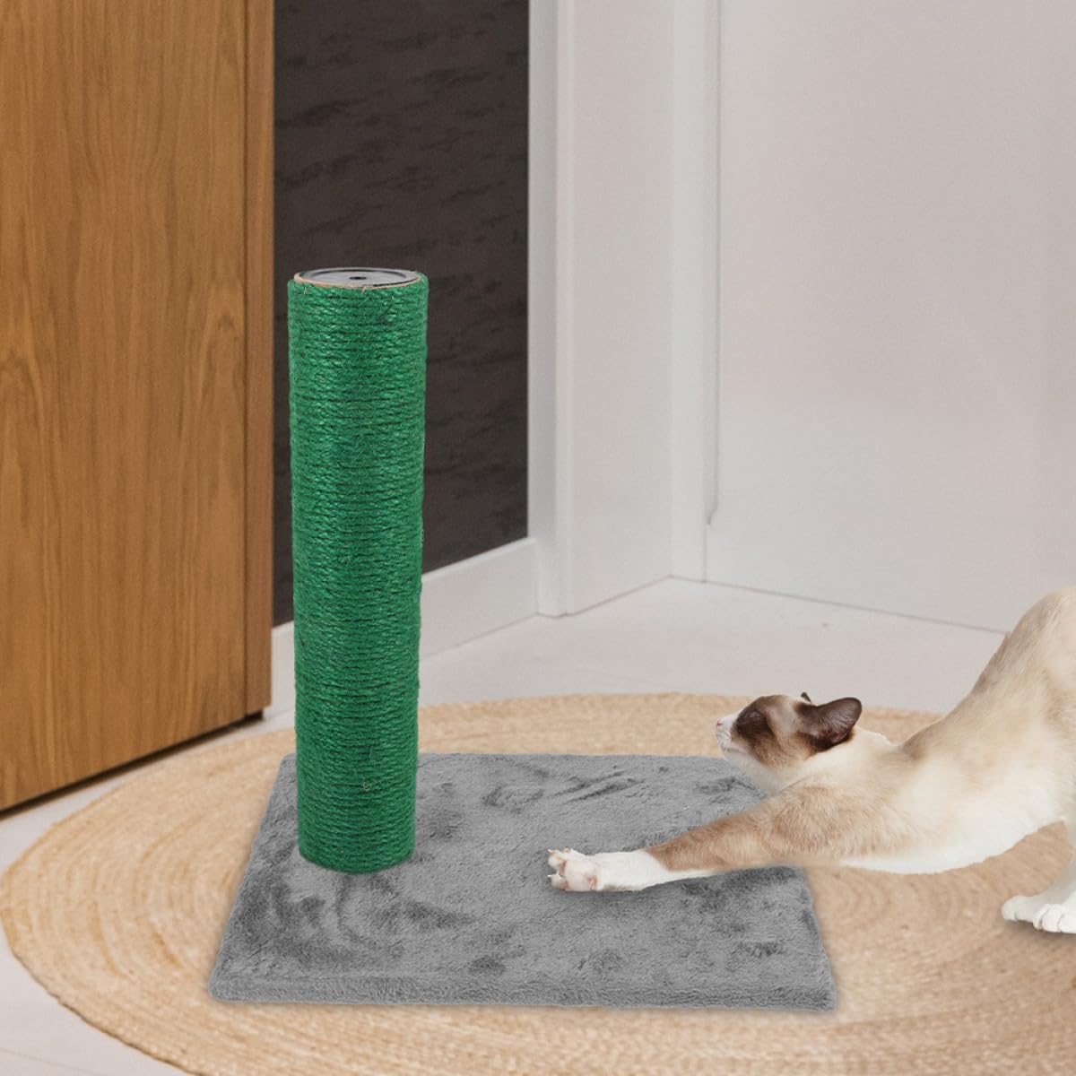 SEWACC Paquete de 2 Postes Rascadores para Gatos de Cuerda de Yute Verde, Accesorio Recto de Repuesto para Rascador Proceso Delicado y Diseño Atractivo