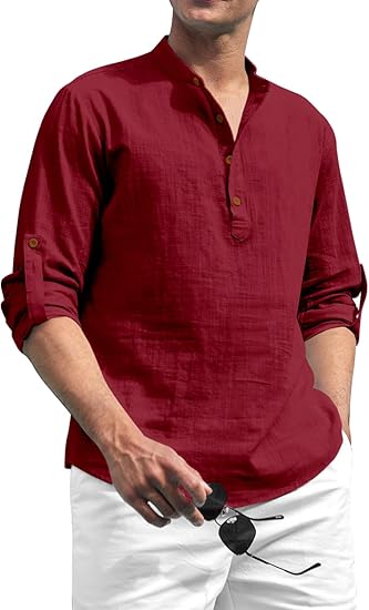 Men's Kurta || Chinese Collar Long Sleeves || Short Kurta for Men || for Festival || Function || Occasion Wear Fancy Kurta for || Straight Hip Length Kurtas || Best Gifts for Men