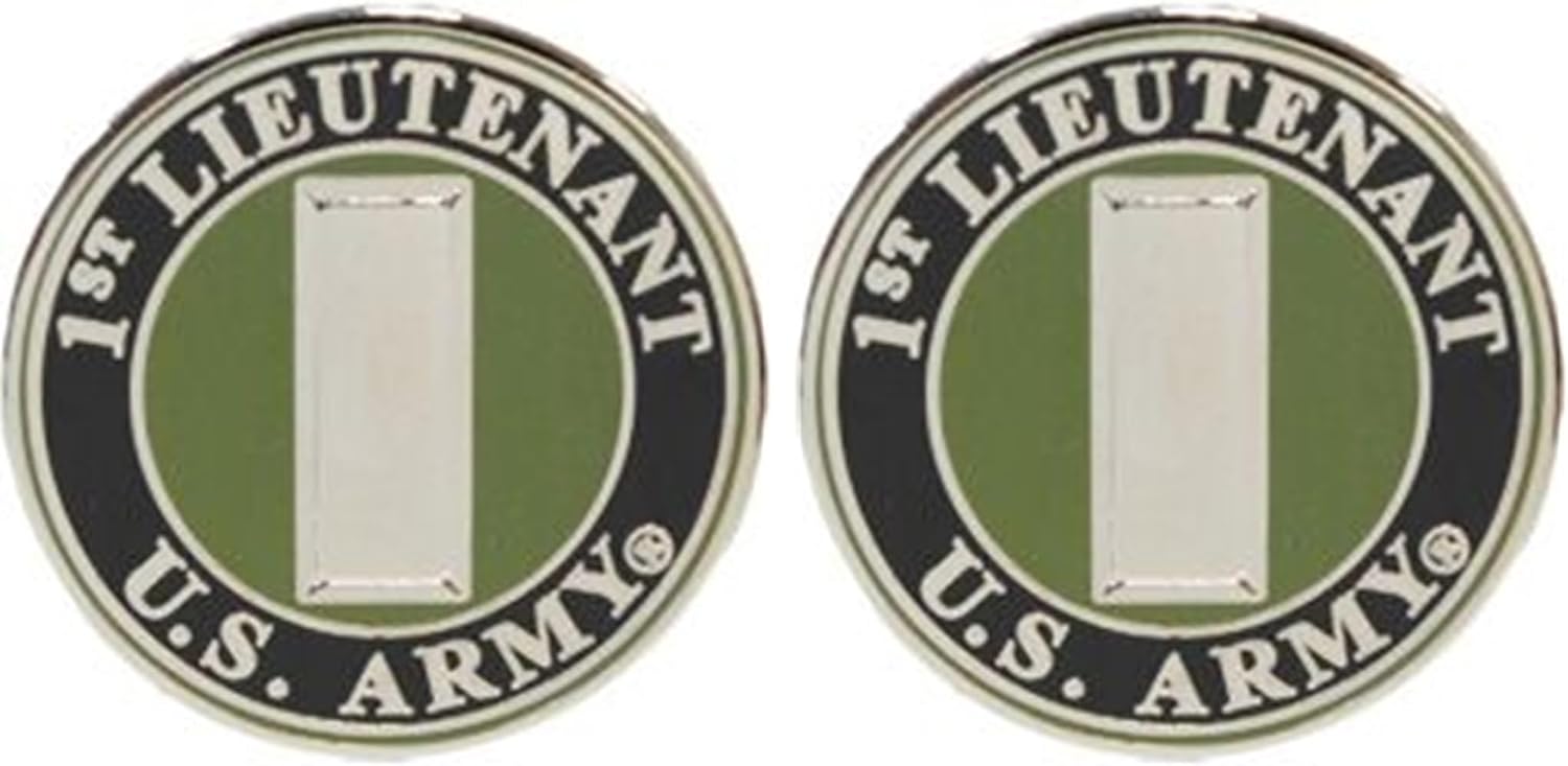 United States Army Officer Insignia of Rank 1" Lapel Pins Black, Silver Tone, or Gold Tone (Set of Two)