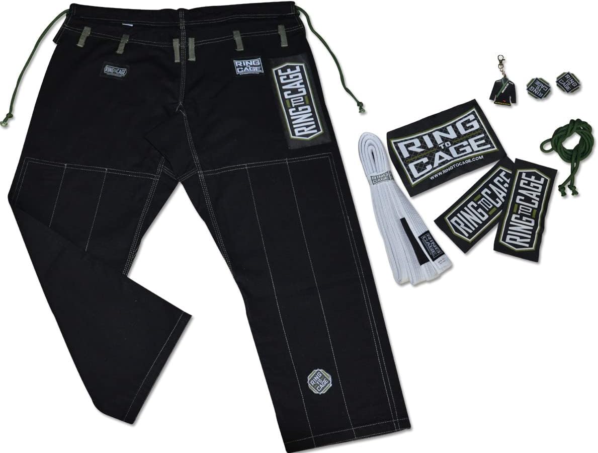 Ring to Cage Ultima Brazilian Jiu Jitsu Gi with 2 Pairs of Pants. White, Blue or Black Colors