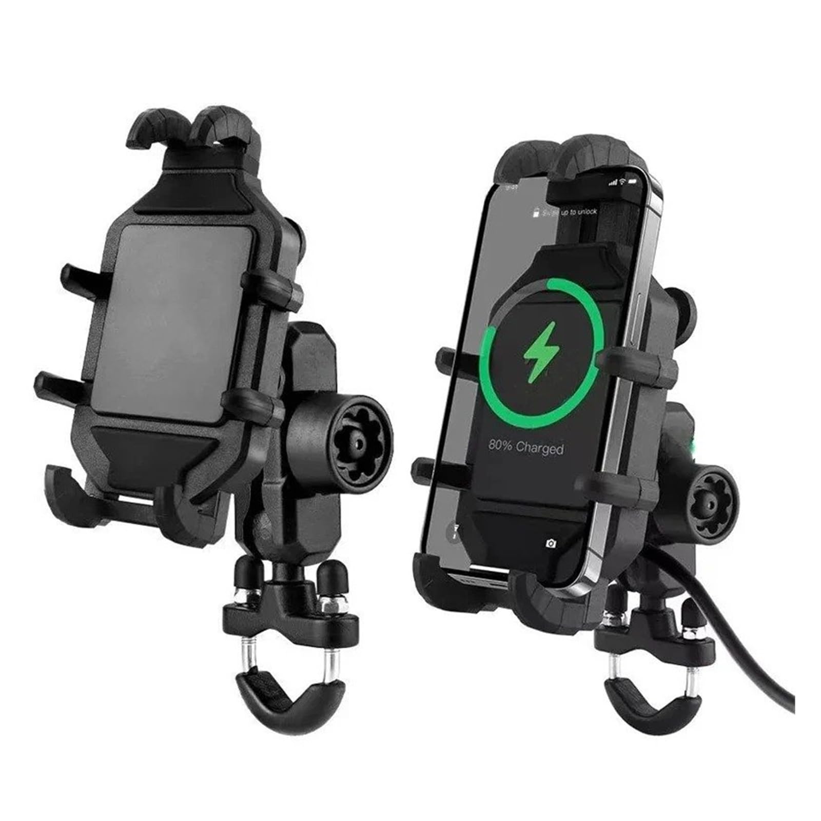 Soporte Móvil Moto Soporte De Teléfono Inalámbrico para Motocicleta 3.0, Cargador Rápido, GPS, para Manillar 4 A 7 Pulgadas