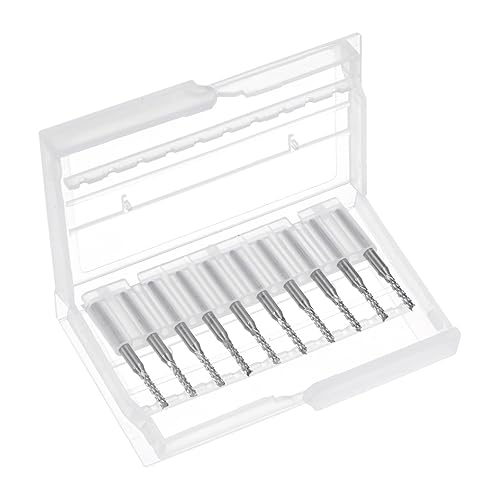 Vista 51 de uxcell 10 Uds 0.020 in Carburo End Mill Grabado Fresa Fresa CNC Router Bits para máquina PCB, vástago de 1/8